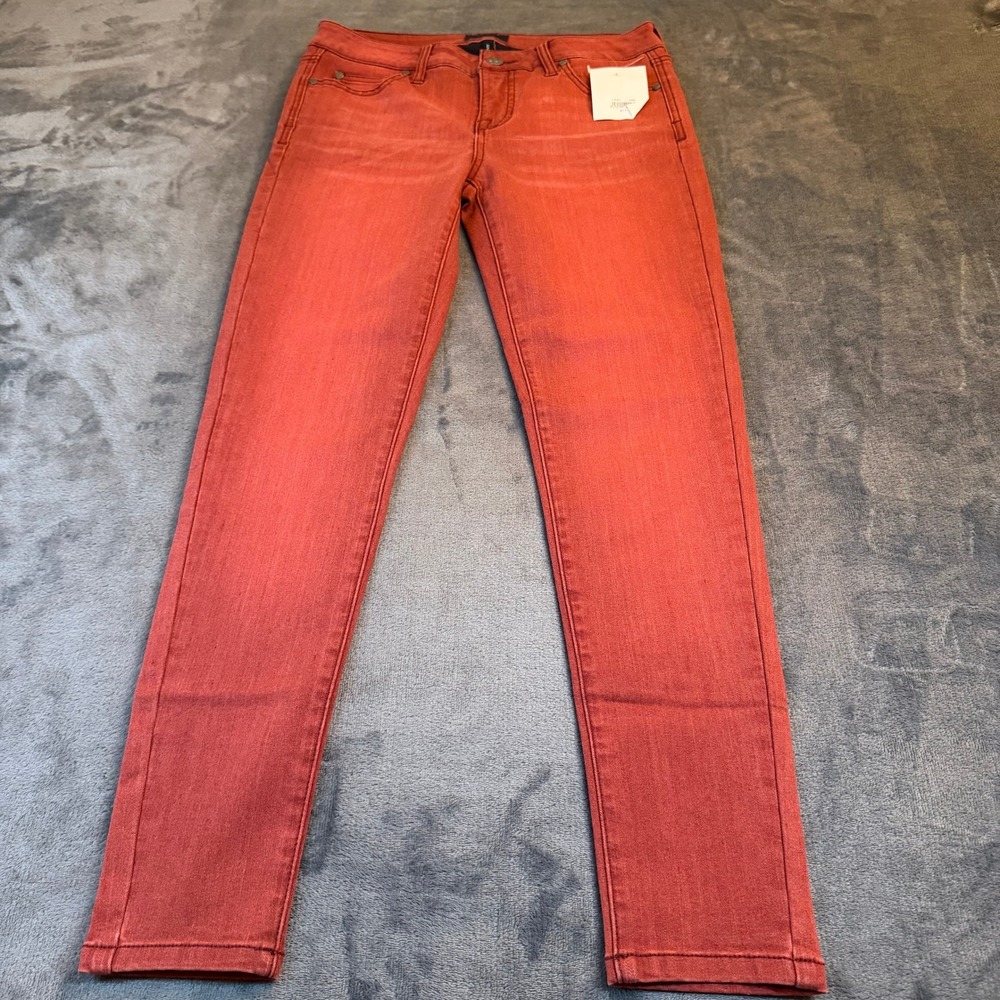 Celebrity‎ Pink Ankle Skinny Jeans Red/Orange Washed Denim Womens Size 5/27